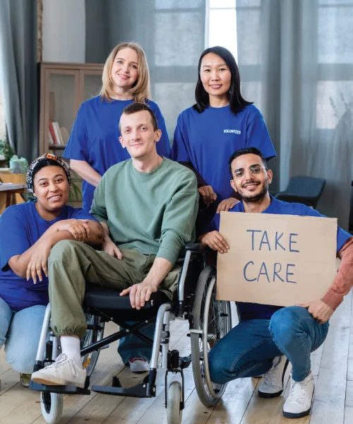 A Vivid Support worker with a participant
